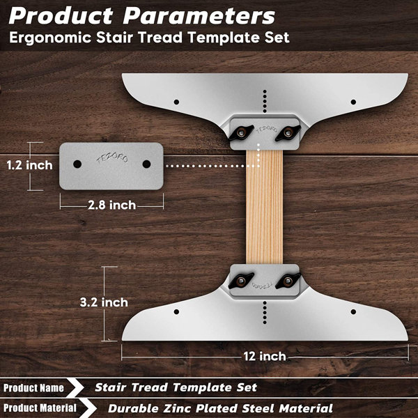 Latitude Run® Stair Tread Template Set For Colins,Stair Cutting Tools